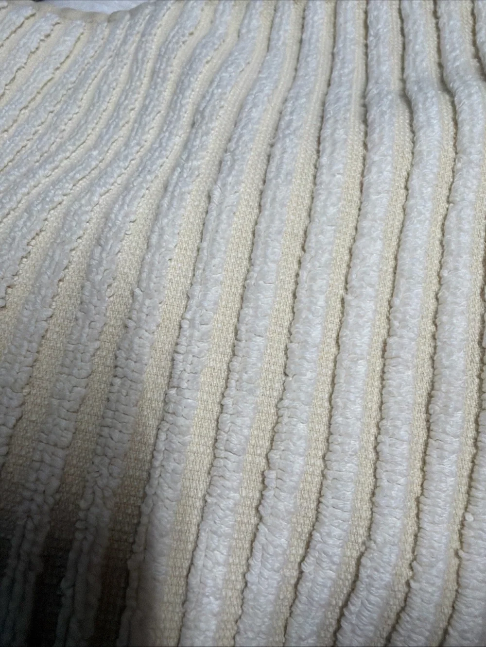 BIANCA Cream Ribbed 100% Cotton bath towel 26.5”x 54” luxurious